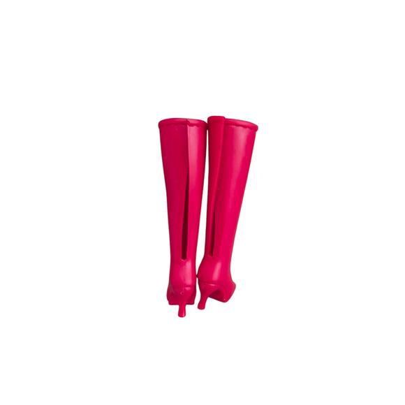 Pre-owned Barbie Doll Red Tall Boots High Heels Plastic - Picture 2 of 4